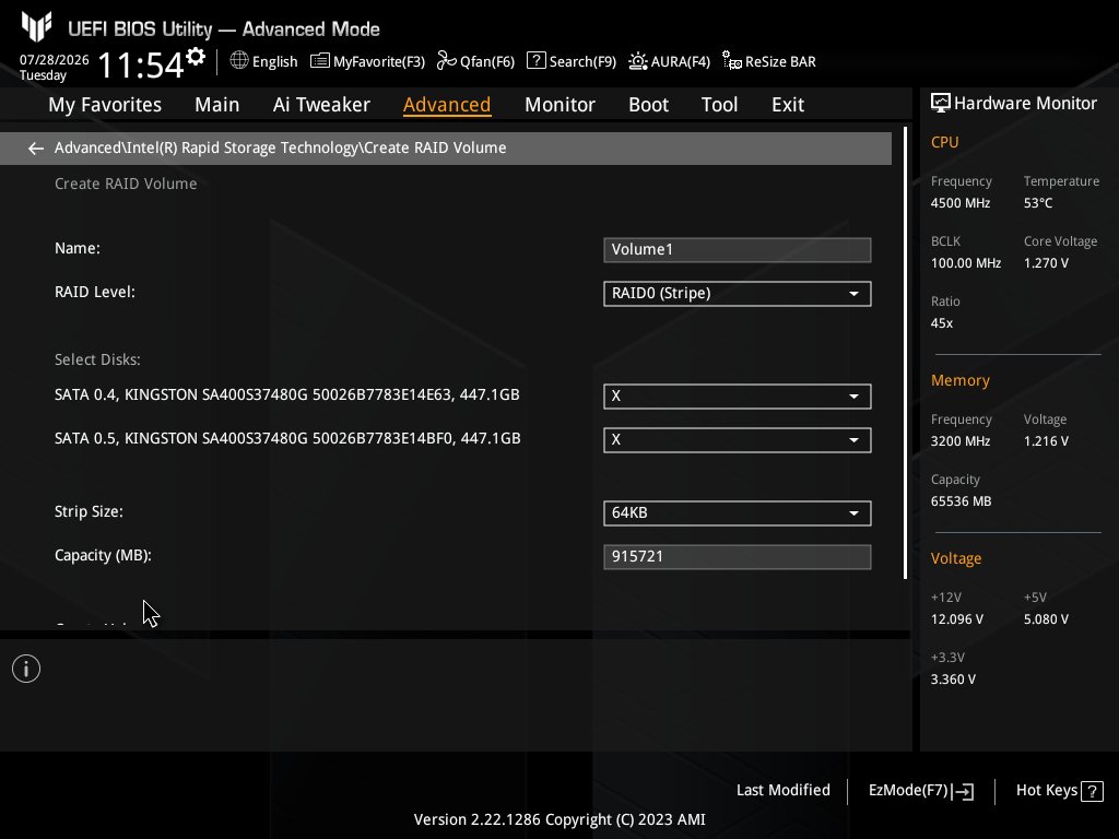 Create RAID0 volume