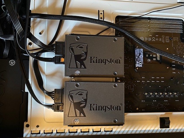 Two SATA SSDs installed in the PC